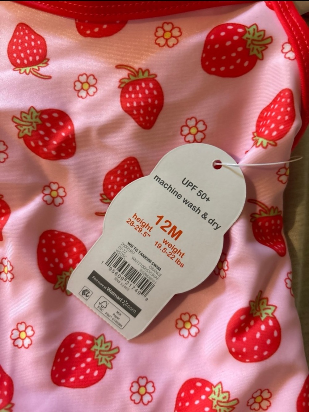Wonder Nation Pink and Red Strawberry Tankini Swim Set - Picture 5 of 5